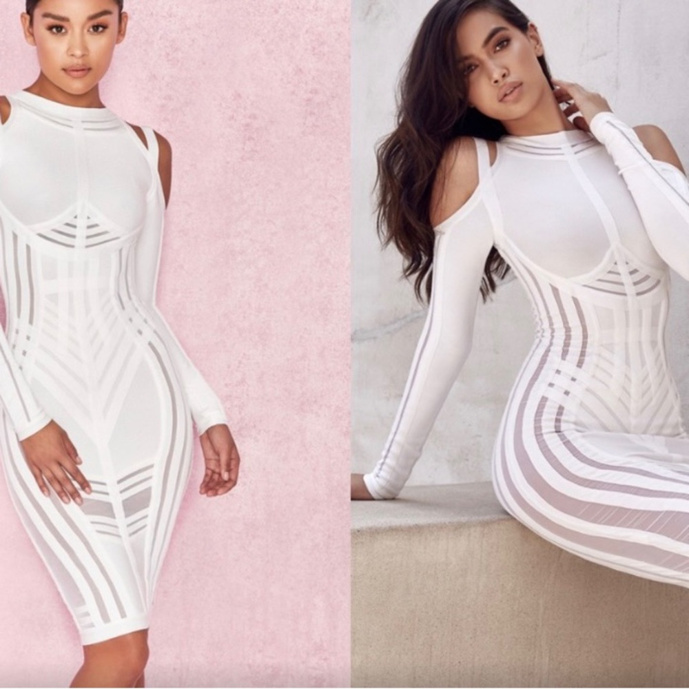 NWT house of cb bandage dress with mesh sides